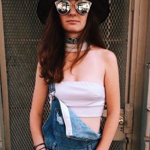 LF Grey Choker Crop Top